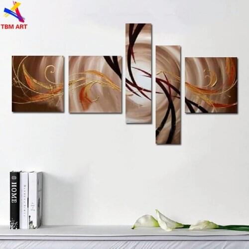 TBM ART Textured 5PCS Mix Color Large Abstract Handmade Modern Canvas Oil Painting Wall Art Gift No Framed Home Decor JYJLV169