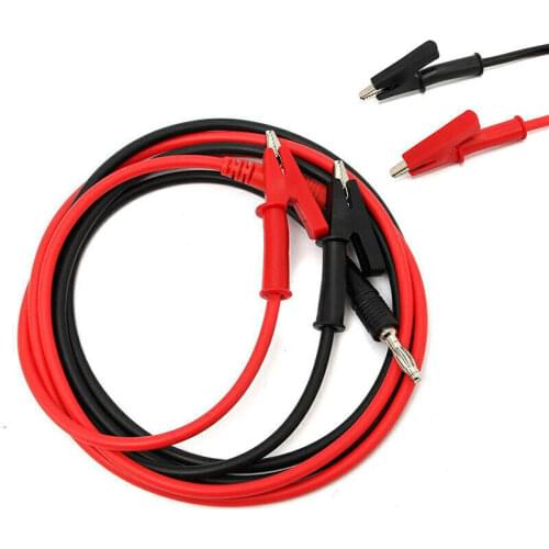 1M 35mm Alligator Cilp to 4mm Banana Plug Test Cable Lead Connector Dual Tester Probe Crocodile Clip for Multimeter Measure Tool