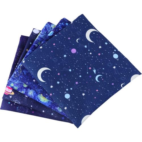 50*140CM Space pattern Polyester cotton Fabric Patchwor Printed for Tissue Kids Home Textile for Sewing Doll Dress Curtain