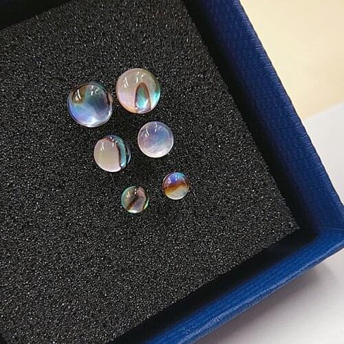Creative Round Earrings Colorful Irregular Moonstone Earrings Personality Korean Version of Wild Fashion Temperament Earrings