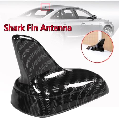 Universal Carbon Fiber Style Shark Fin Car Antenna Base Toppers Decorative Antenna Aerials Roof Antenna Plug For Most Car Models