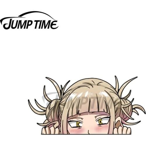 Jump Time 13 x 8.2cm For Himiko Toga Cute Anime Peeker Car Stickers Creative Personality Scratch-Proof Bumper Decal for VAN