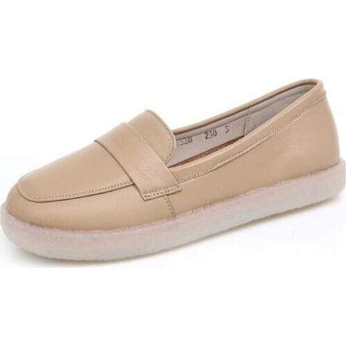 Soft Sole Non-slip and Wear Spring Shoes Woman Flat Shoes Plus Size Soft Genuine Leather Shoes Fashion Wild Casual Loafers Shoes