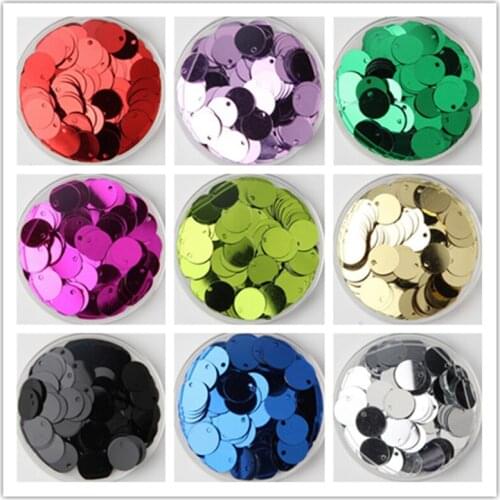 10g/Pack 15MM Round Sequins Shape With Side Hole Loose Paillettes Sewing Material Wedding Craft Women DIY Garment Accessory