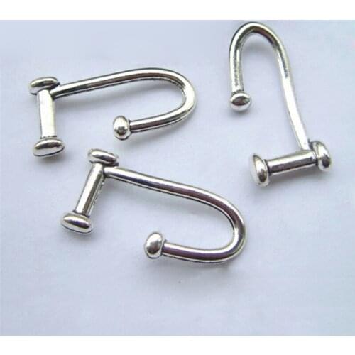10 Pcs Zinc Alloy Hooks Connector Fit 10mm FLat Leather Bracelet Jewelry Making