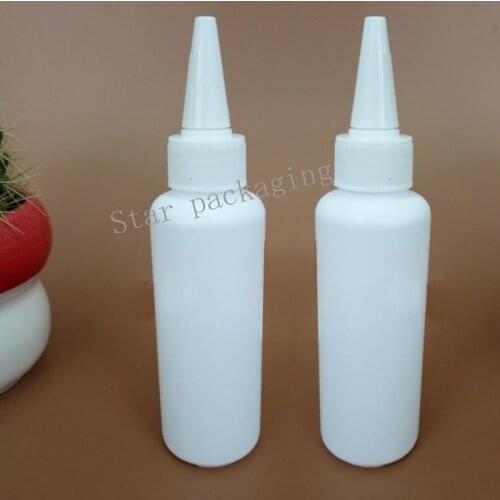 100pcs/lot 100ml HDPE Bottle with Pointed Mouth Cap for liquid plastic Bottles Empty Refillable for Make Up Shower Gel bottle