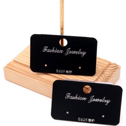 2021 New Fashion 925 100PCS Jewelry Holder Earring Packaging Plastic Card Rectangle Stud Ear Clip Custom logo Cardboard 5*3cm