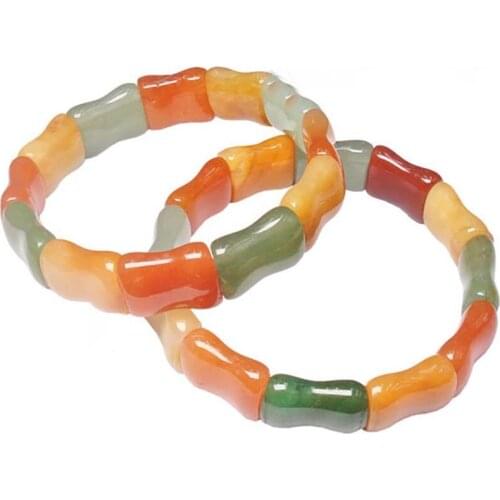 13x18mm Natural Orange Green aventurine Square bracelet for men and womens Valentines day fashion jewerly bracelet gift 8