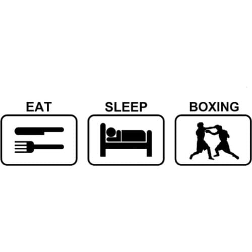 17.6*4.5CM Sleep Eat And Boxing Decor Car Sticker Silhouette Vinyl High Quality Accessories