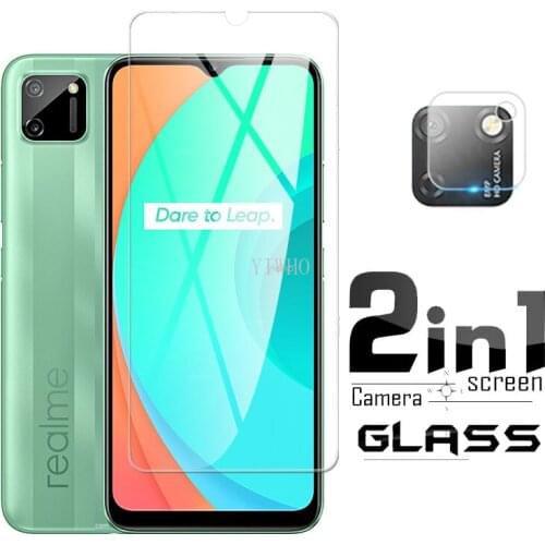 2-in-1 Glass on Realme C11 Tempered Glass For Oppo Realme c11 Camera Lens Screen Protector Phone Film