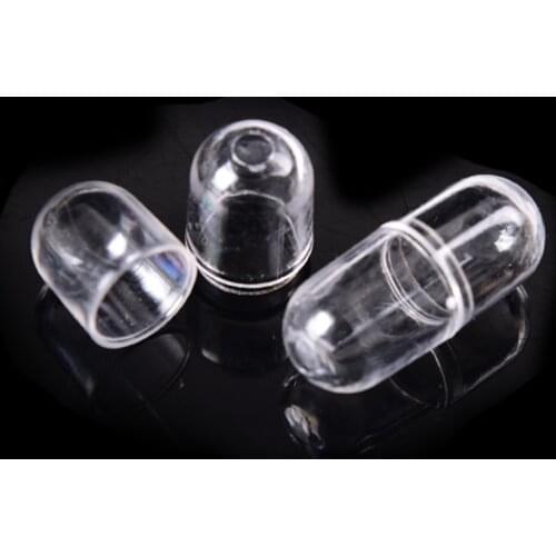 24*10*1mm Food Grade Plastic Capsule Shells Transparent 0# Capsule Shells 20Pcs/Pack