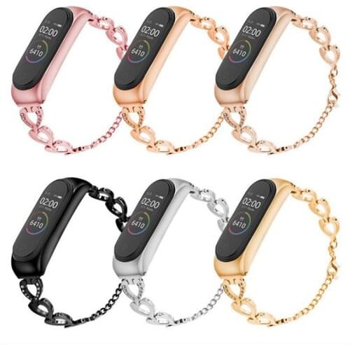 50pcs For Mi Band 3 4 Strap Luxury Watchband FOR xiao mi FOR mi Band 4 FOR Mi band 3 Bracelet Replacement Metal Wristband
