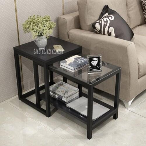 998 Retracted Coffee Table Living Room Furniture Tea Table Balcony Side Table Bedroom Simple Modern Square Glass End Table