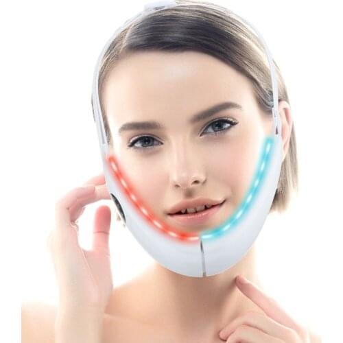 Chin V-Line Up Lift Belt Machine Blue LED Photon Therapy Face Lifting Slimming Vibration Massager Double Chin Reducer