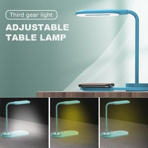 10W Qi Wireless Charger LED Table Desk Lamp Portable Eye Protect Adjustable Touch Control Lamp Quick Charger 2 In 1 For iPhone