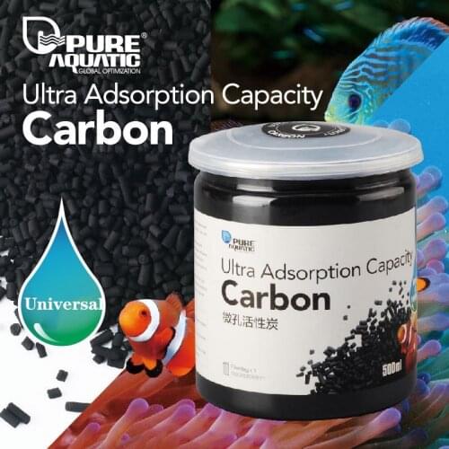 PURE AQUATIC 500ml Aquarium Premium Activated Carbon Fish Tank Water Filter Media with Mesh Bag Remove Odors and Discoloration