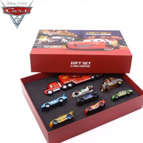Disney Pixar3 metal 1:55 alloy car model toy gift box set Lightning McQueen and mater, sally, Raymond child boy gift