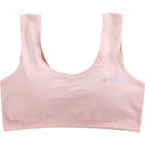 Cotton Young Girls Kid Underwear Sport Wireless Training Puberty Plus Size Bras XXFE