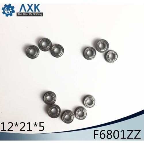 F6801ZZ Flange Bearing 12x21x5 mm ABEC-1 ( 10 PCS ) Thin Section Flanged F6801 Z ZZ Ball Bearings