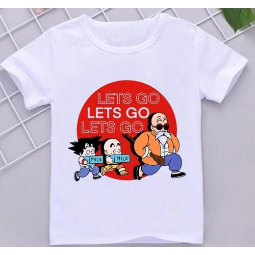 Paix De Goku Songoku Enfant Cartoon Print T Shirt Girls/Boys Kids Clothes Japenese Anime Funny Tshirt Children Clothing T-Shirt