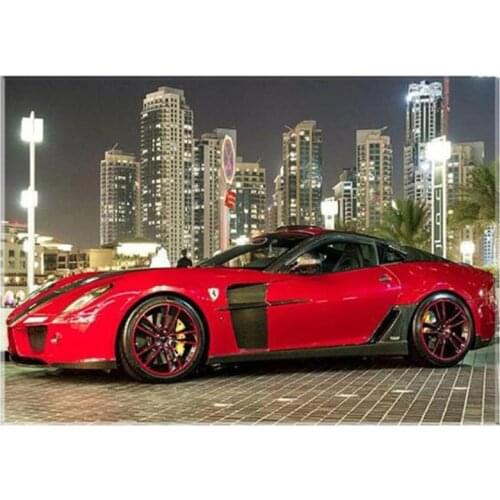 Full Square 5D DIY Round "Red Sports Car" Embroidery Cross Stitch Diamond Painting Rhinestone Mosaic Picture Home Decor FC544