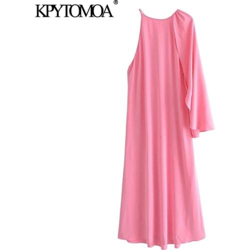 KPYTOMOA Women 2021 Fashion Layered Detail Soft Touch Cape Maxi Dress Vintage Backless Cross Thin Straps Female Dresses Vestidos