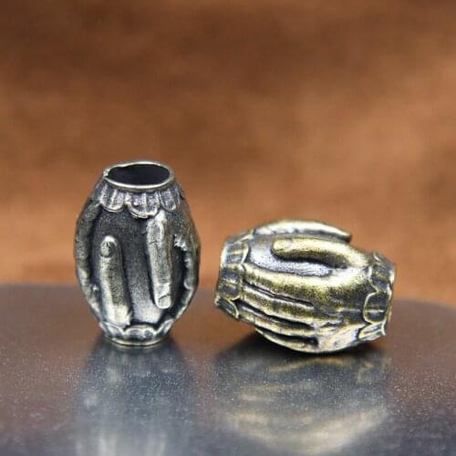 7mm Hole Fatherly Love Hand Brass Knife Beads DIY Paracord Lanyard Pendants Jewelry Accessories EDC Outdoor Umbrella Rope Charms