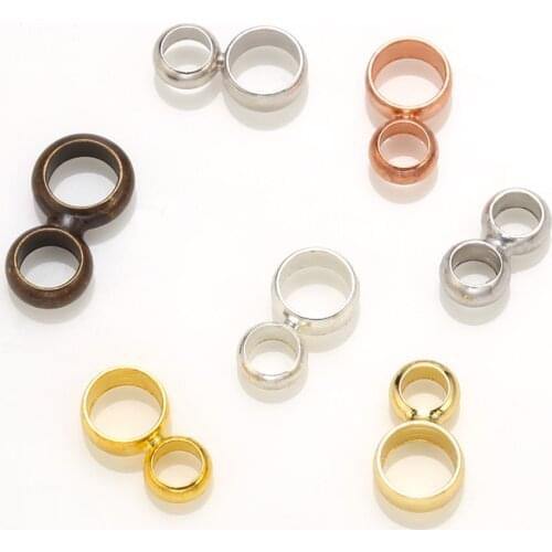 30 pcs brass double hole connectors for bracelet earrings end clasp jewelry findings silver bronze accessories