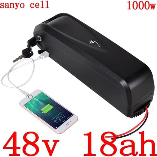 48V lithium battery use sanyo cell 48v 17ah 17.5ah 18ah electric bike battery for 48V 500W 750W BBS02 1000W BBSHD bafang motor