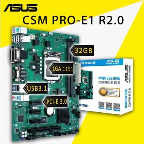LGA 1151 Asus CSM PRO-E1 R2.0 Motherboard Support Intel 8th/9th-Gen i7 i5 i3 PCI-E 3.0 DDR4 M.2 PCI-E 3.0 DVI H310 Placa-Mãe