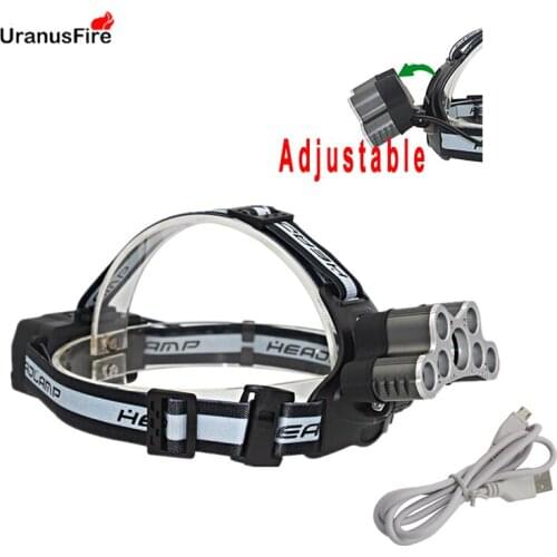 Hight Power light 7 led headlamp headlight 5000 Lumen xml t6 LED Head Lamp powerful 18650 rechargeable Flashlight Torch lantern