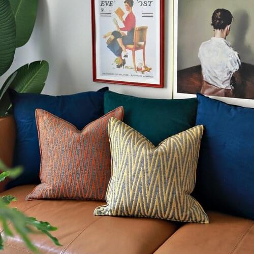 DUNXDECO Cushion Cover Decorative Pillow Case Cojines Modern Simple Nordic Big Wave Jacquard Home Sofa Chair Seat Coussin