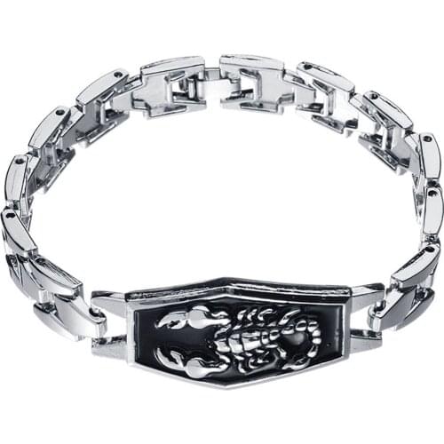Stainless Steel Scorpion Charm Bracelets Men Punk Style Metal Man Bracelets