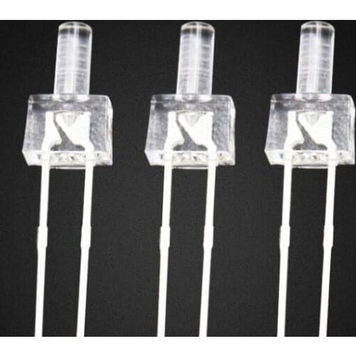 Oem mix through hole non polar 2mm led diode 2pins red@white red@warm white water clear lens