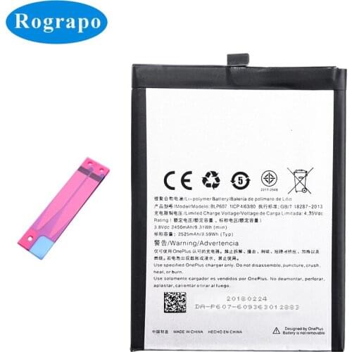 Original 2525mAh One Plus X BLP607 Replacement Battery Bateria Batterij For OnePlus X E1001 Cell Mobile Phone Batteries