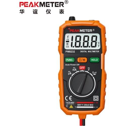 PEAKMETER PM8232 Mini digital multimeter AC DC Voltage Current Tester Ohmmeter non-contact Voltage detector /auto power off CE