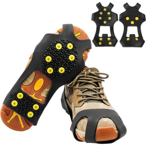 10-STUD Anti Slip Snow Shoes insoles spikes on shoes Crampon Grippers Rock Fishing ICE mountain climbing Hiking Slip Shoes Cover