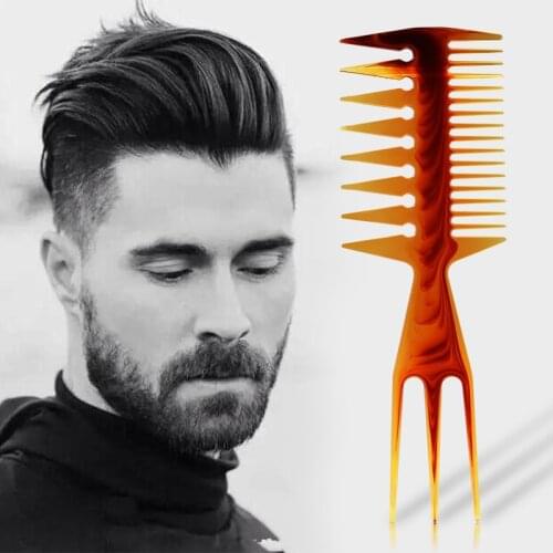 New Professional Three Sided Hair Comb 1pcs Fish Shape Hairdressing Beard Styling Comb Hair Brush Man Care Tools