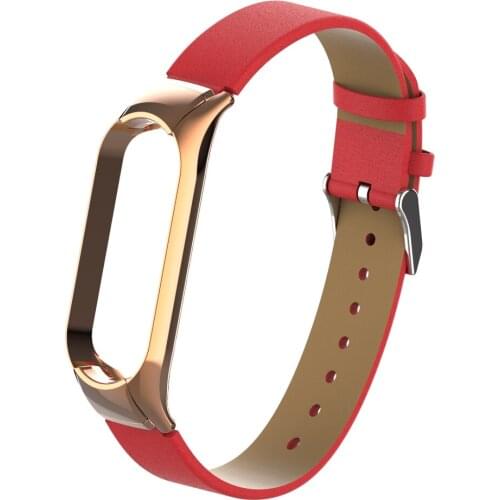 Leather Various Styles Red Blue Bronw Watch Straps For Xiaomi Mi Band 5/6 Smart Bracelet For Mi Band 5 Wristband Replacement
