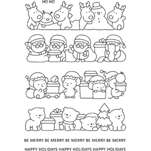 Christmas animal transparent Clear Silicone Stamp/Seal for DIY scrapbooking/photo album Decorative clear stamp sheets B0325