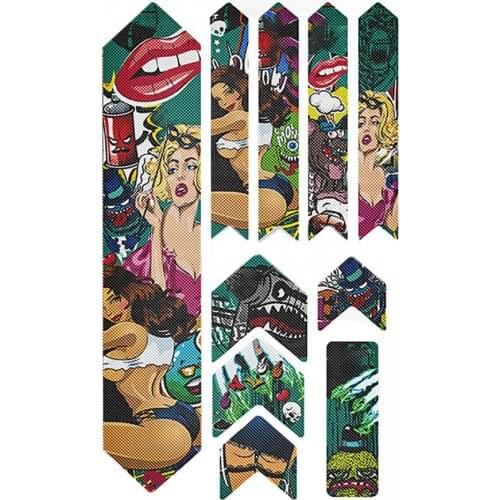 10Pcs/Set 3D MTB Bike Scratch-Resistant Protect Removable Beauty/Gorilla Sticker Bicycle Stickers