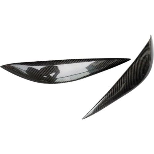 Car-styling For Benz C-Class W204 10-14 Carbon Fiber Headlight Eyebrow Glossy Fibre Bumper Eyelid Racing Auto Body Kit Trim