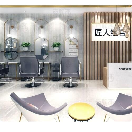 Light luxury net red hairdressers special barber shop with one-sided mirror beauty and makeup table mirror with light