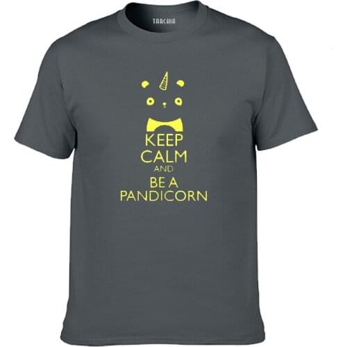 TARCHIA 2021 Brand t-shirt Keep Clam And Be A Pandicorn Cotton Tops Tees Men Short Sleeve Boy Casual Homme Tshirt T Plus Fashion