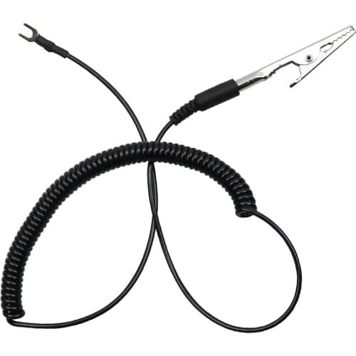 1.5 Meter Anti static Spring Grounding Wire Clamp Earth Cable Alligator Clip to U Type Terminal for TS80/TS100 Soldering Iron