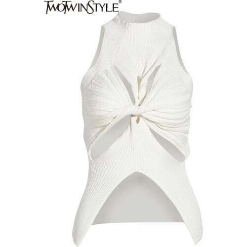 Женские трикотажные майки TWOTWINSTYLE China At AliExpress