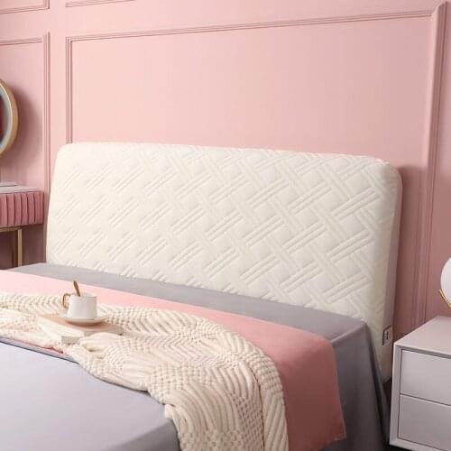All Around Bedside Cover Good Elasticity Bed Headboard Cover Arc Backrest Cover Dust Protection Quilted Bedspread on The Bed