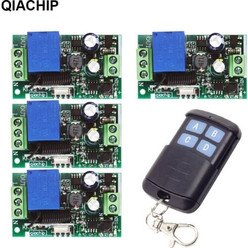 QIACHIP Transmitter 433.92Mhz universal Wireless Remote Control Switch AC 110V 220V 1CH Relay Receiver For Lamp Garage Door