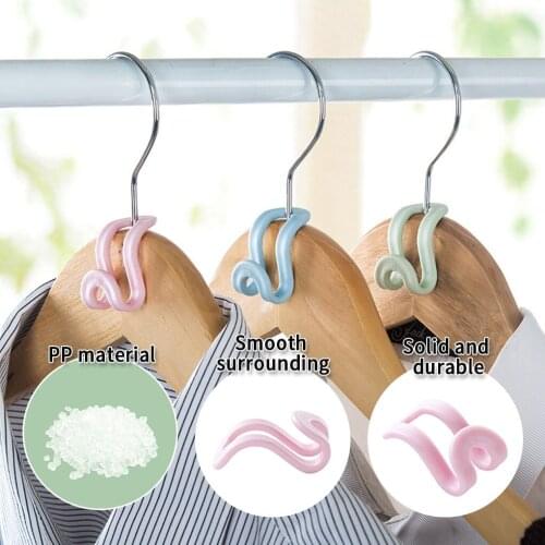 5pcs Clothes Hangers Plastic Closet Easy Hooks Non-slip Wardrobe Storage Organizers Racks Holder Hook Home & Living Storage