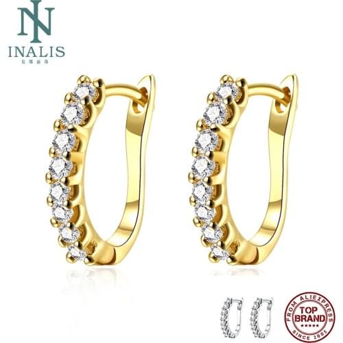 INALIS Big Hoop Clip Earrings Women Luxury Jewelry Making Match Wedding Gift Stud Earrings For Women Girl Handmade Fine Jewelry